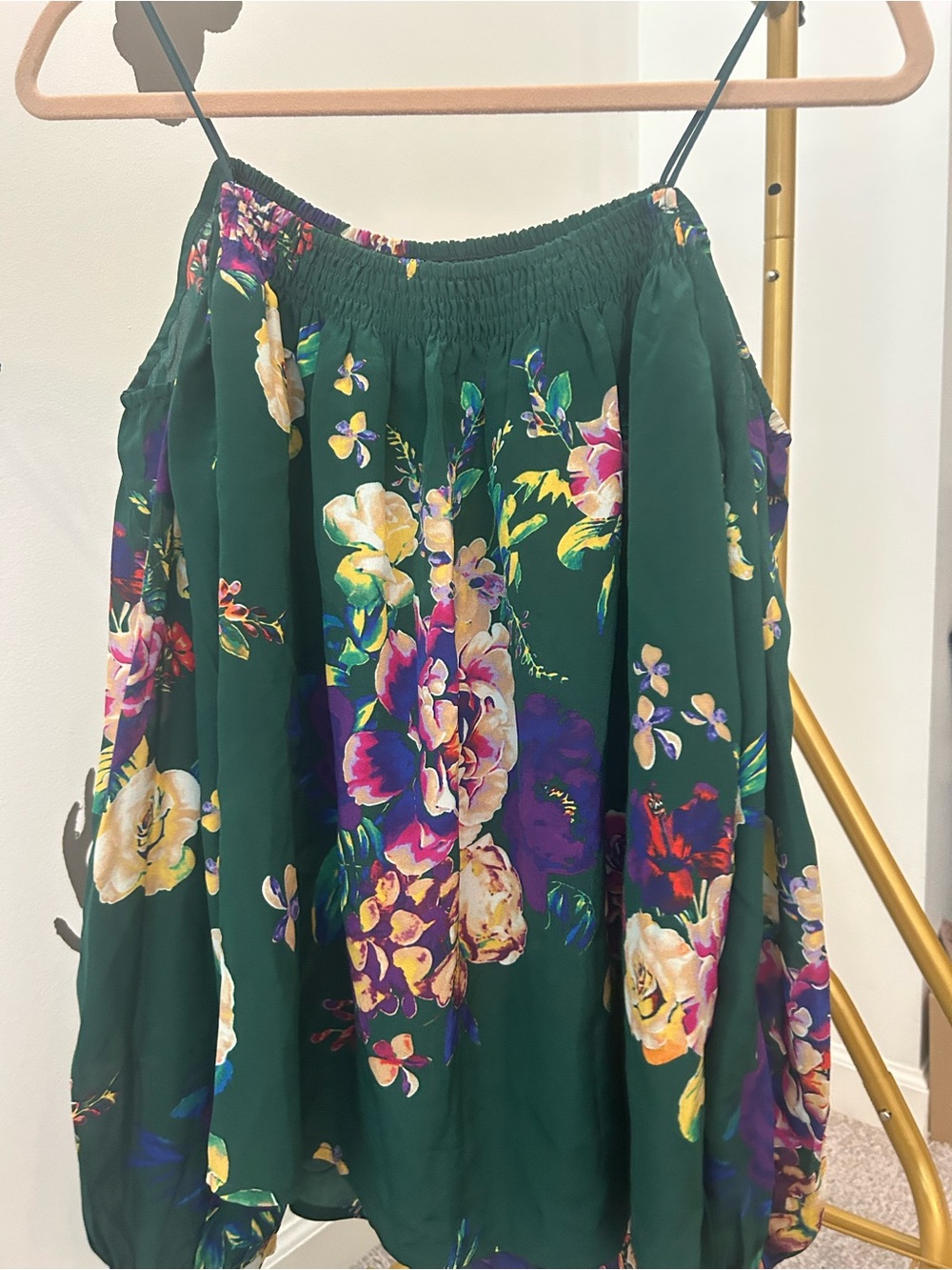 Maeve Dark Green Floral Circle Skirt with Multicolor Blooms